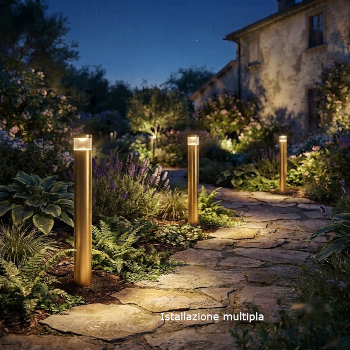 Paletto classico Redo Group STAKE 91181 91182 GU10 LED ottone - 3