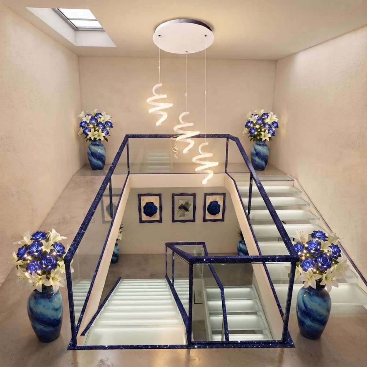Lampadario moderno Promoingross BOUCLE S3 2445LM LED CCT metallo bianco silicone - 3