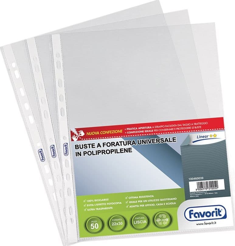 BUSTA FORATA UNIVERSALE LUCIDA A4 - 22 x 30 cm - BricoGo - 2