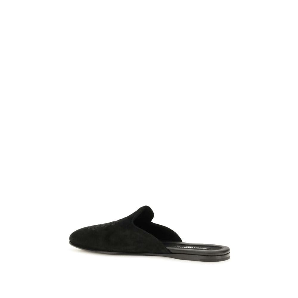 Dolce & Gabbana Black Calf Leather Bos Taurus Mules - 3