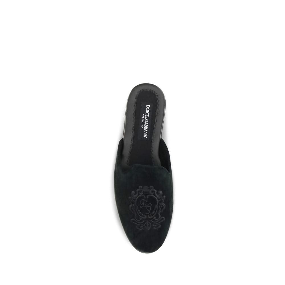 Dolce & Gabbana Black Calf Leather Bos Taurus Mules - 4
