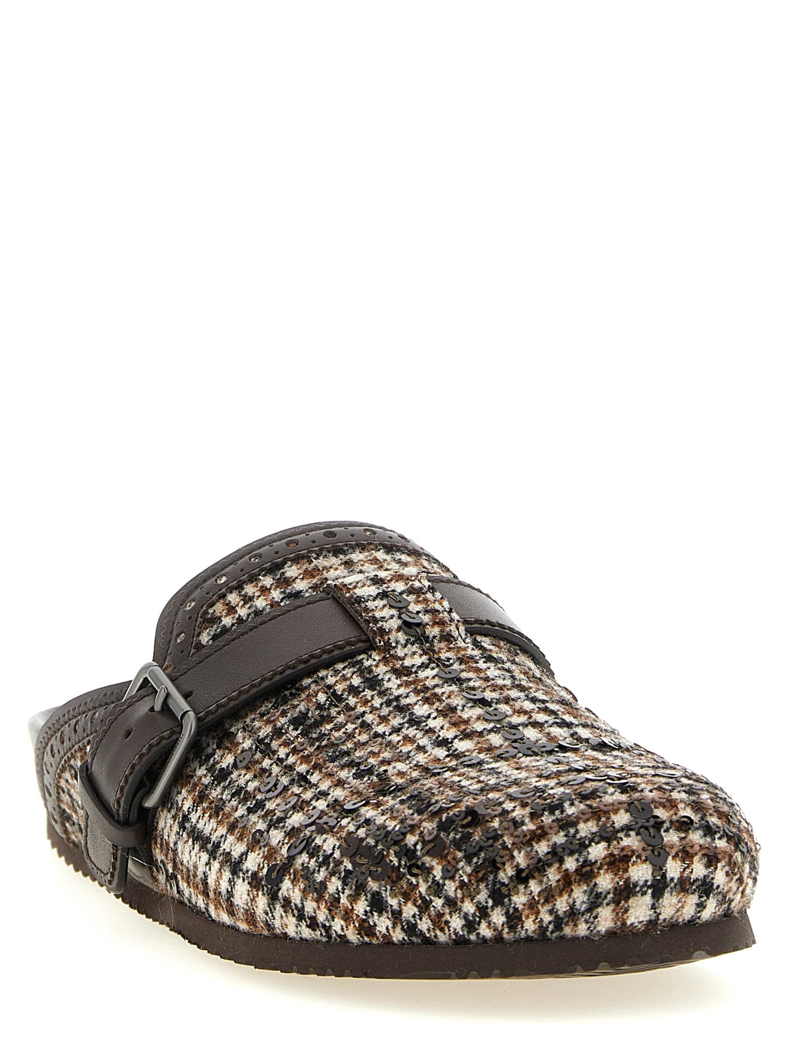 Brunello Cucinelli Brown Alpaca Leather Clogs - 2