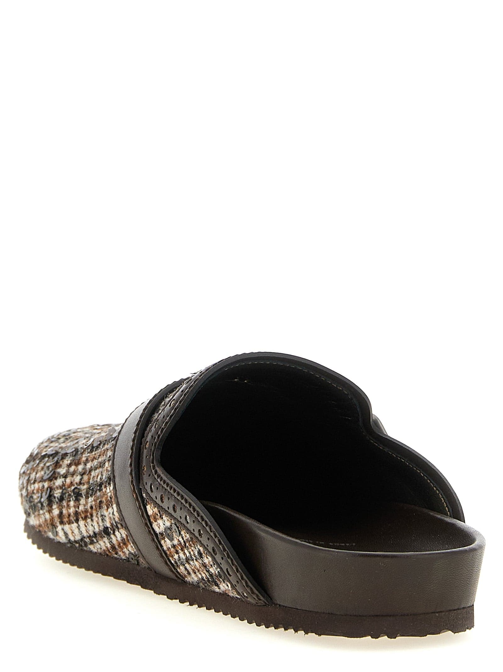 Brunello Cucinelli Brown Alpaca Leather Clogs - 3