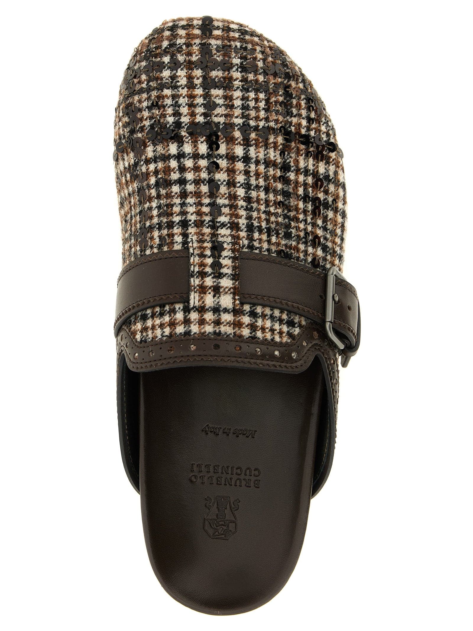 Brunello Cucinelli Brown Alpaca Leather Clogs - 4