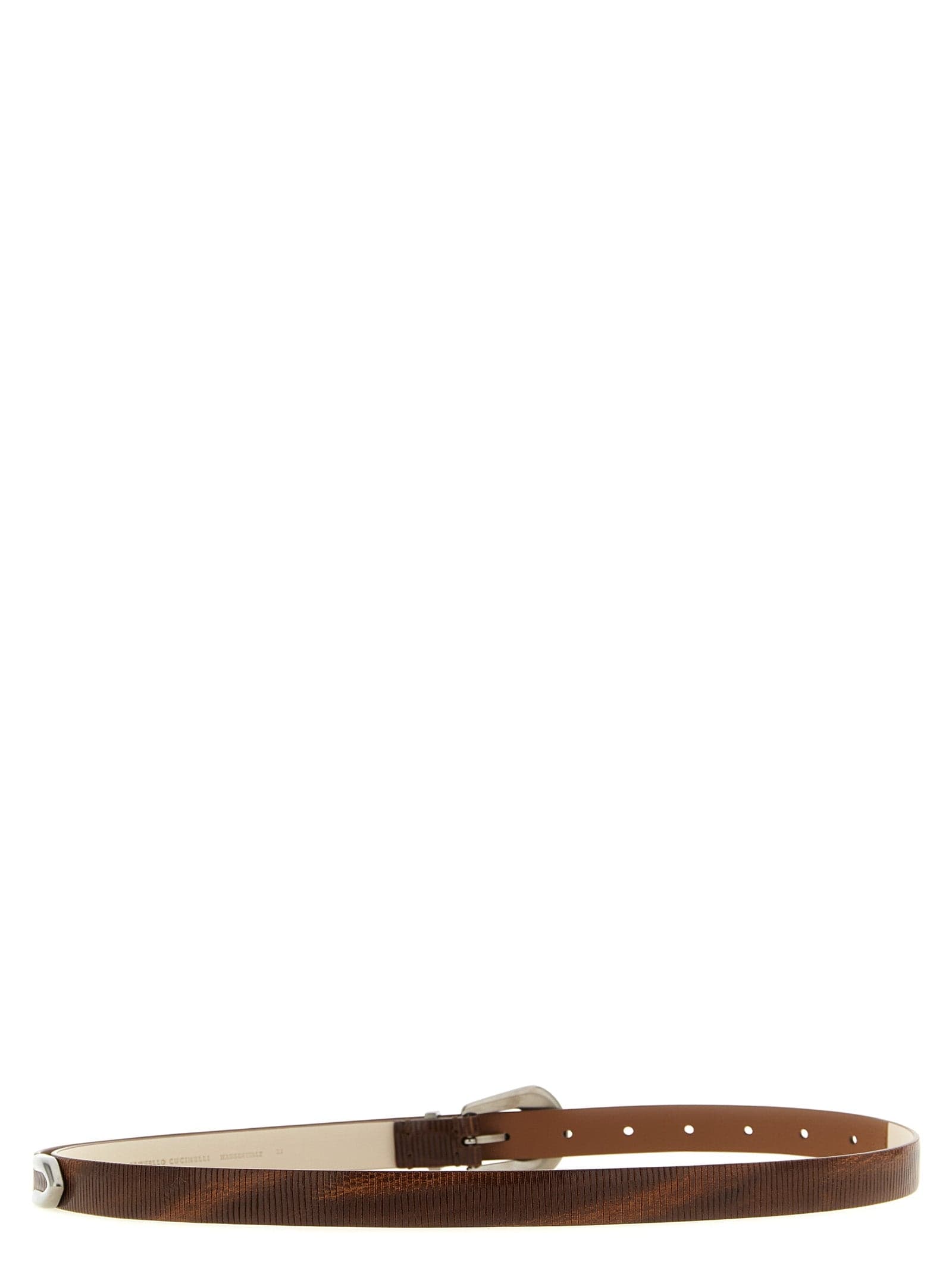 Brunello Cucinelli Brown Calfskin Thin Belt - 2