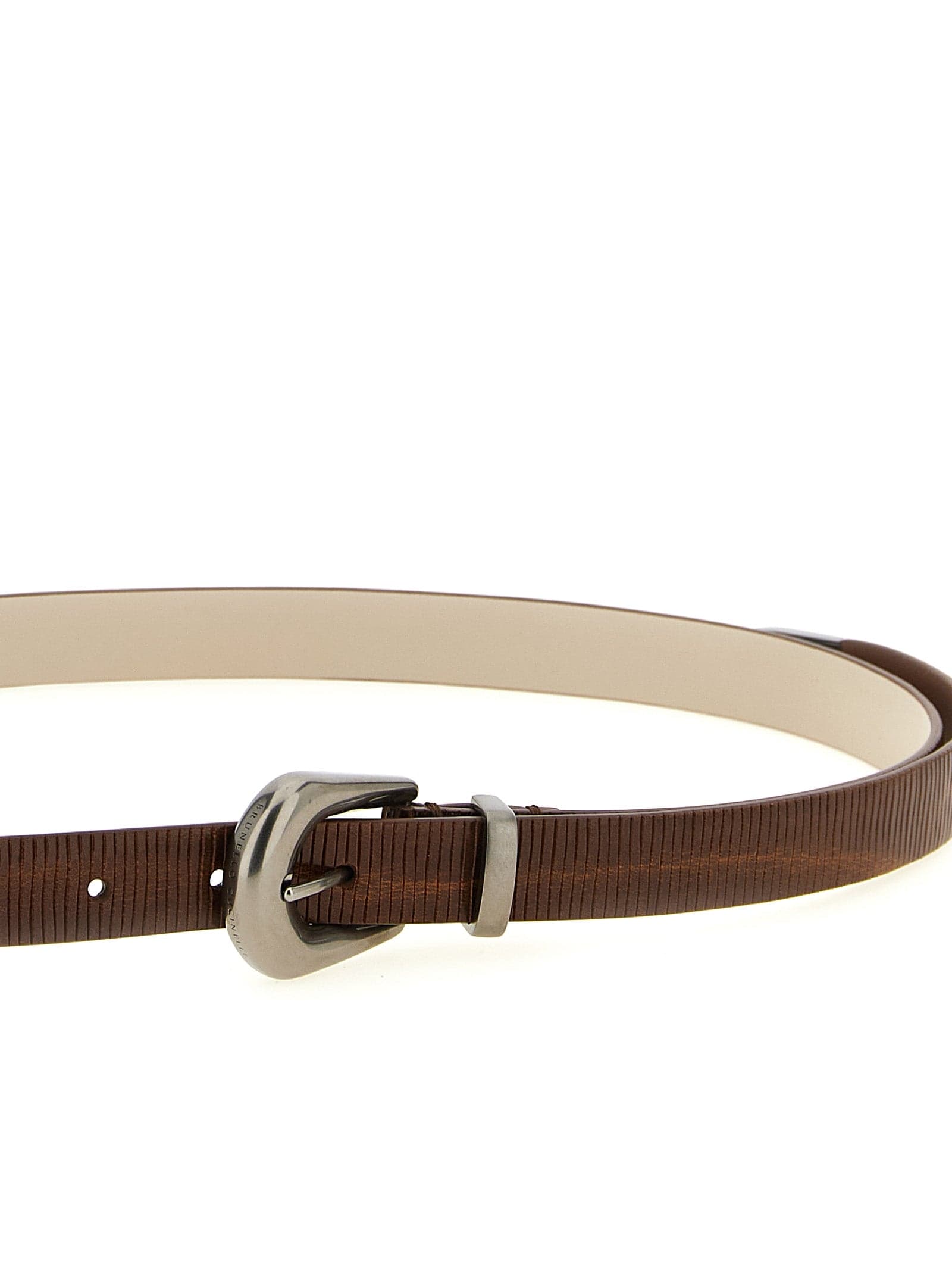 Brunello Cucinelli Brown Calfskin Thin Belt - 3