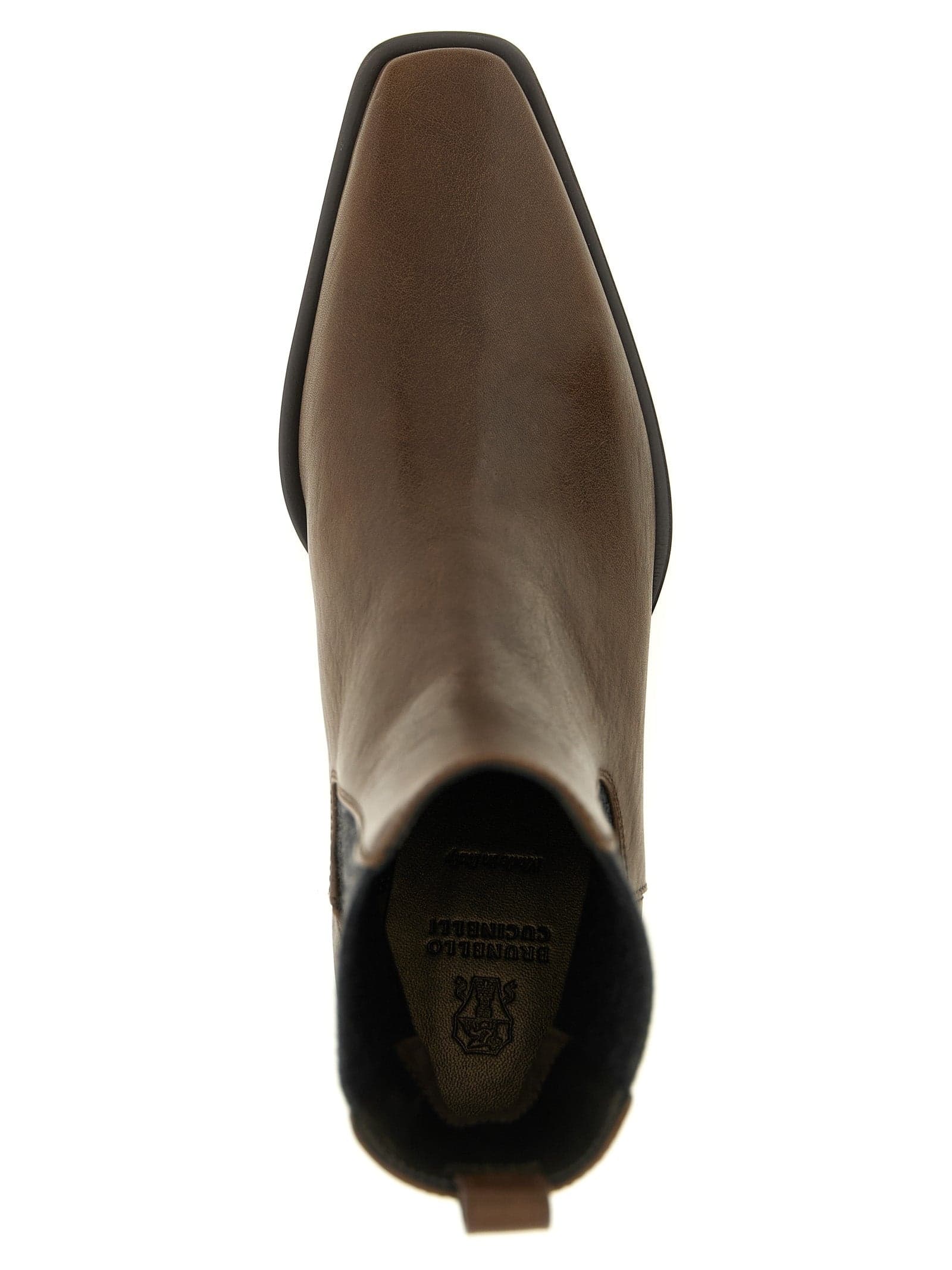 Brunello Cucinelli Brown Cowhide Chelsea Boots - 4