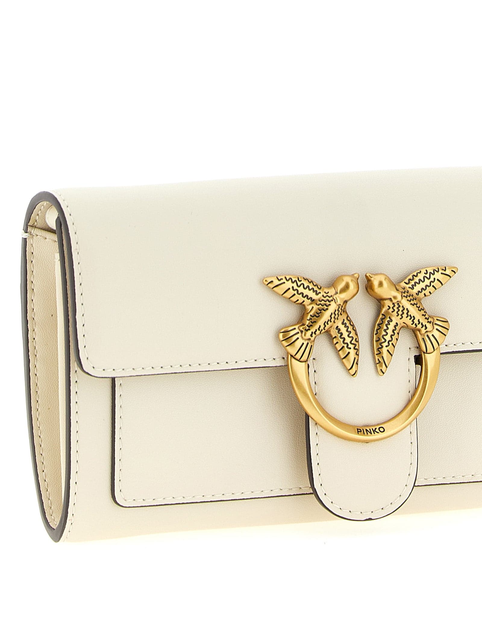 PINKO White Calfskin Cardholder - 3