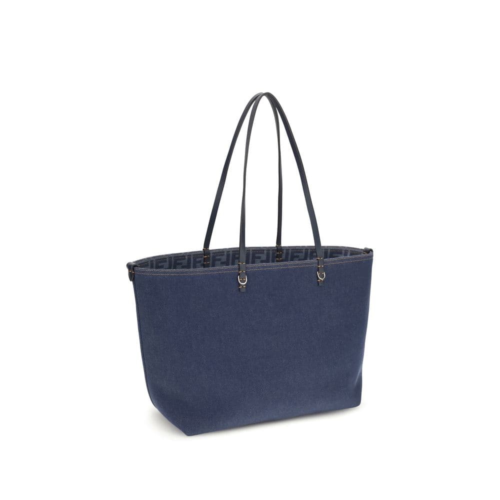 Fendi Blue Cotton Shoulder Bag - 3