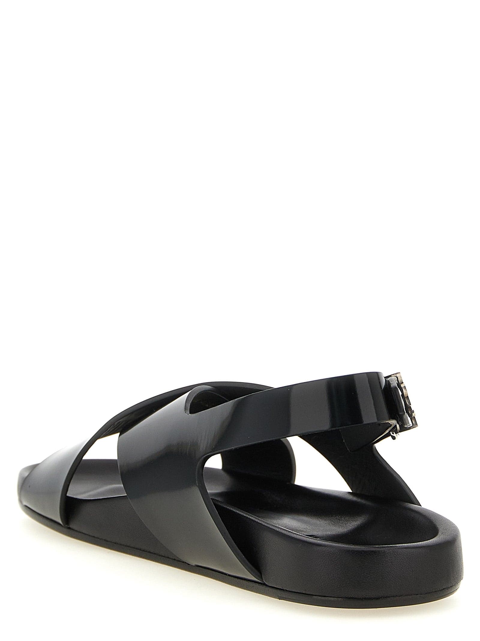 Saint Laurent Black Calfskin Flat Sandals - 3