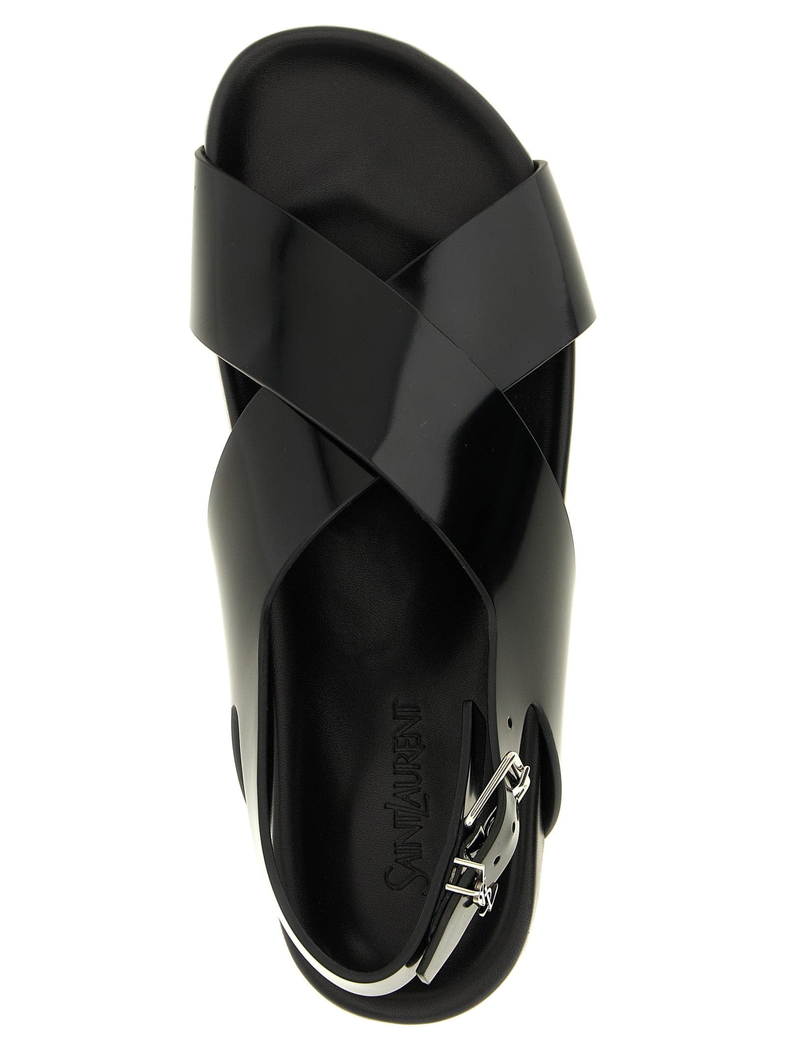 Saint Laurent Black Calfskin Flat Sandals - 4