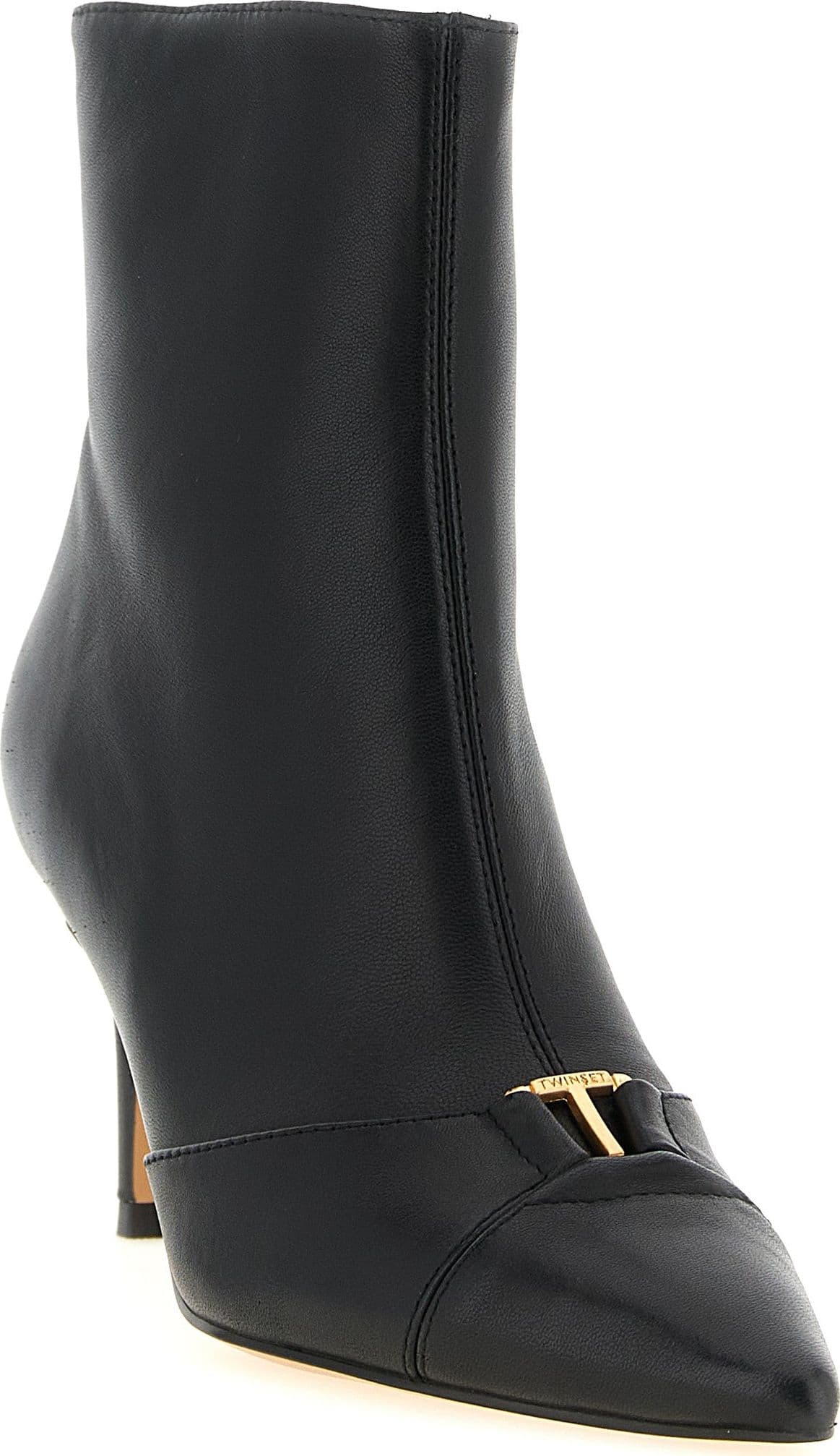 Twinset Black Leather Ankle Boots - 2