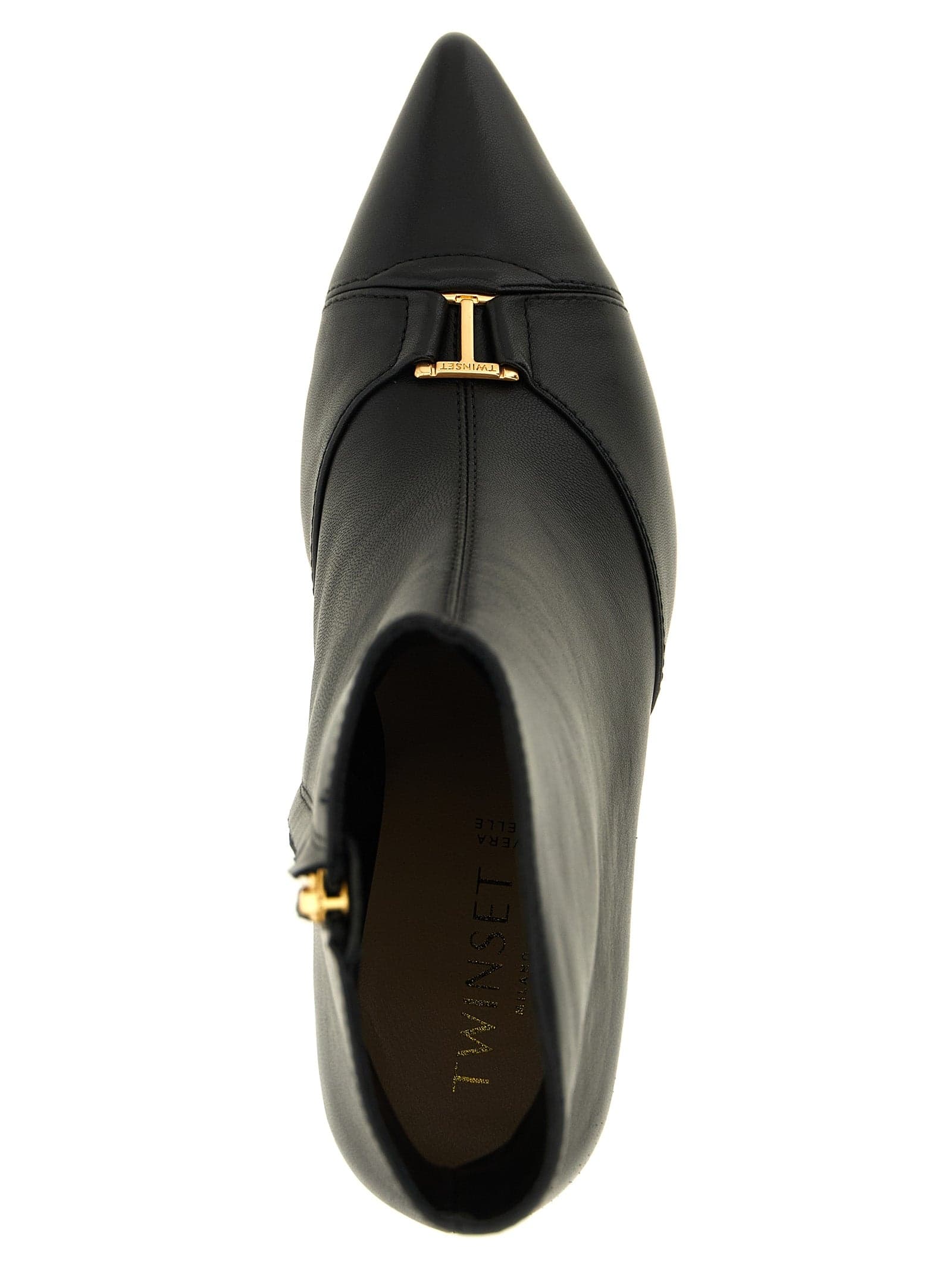 Twinset Black Leather Ankle Boots - 4