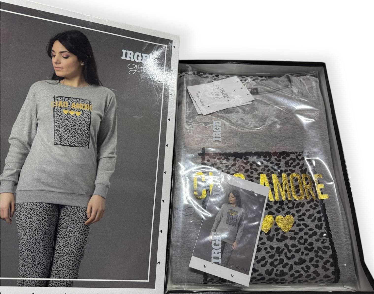 Tuta/Pigiama Ragazza IRGE Girl in Caldo Cotone con Motivo Leopardo Art. SD 153