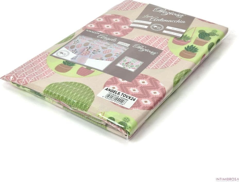 Tovaglia Antimacchia e Idrorepellente Preziosa Angels Cactus – 24 Posti 140x450 cm – Design Colorato - 2