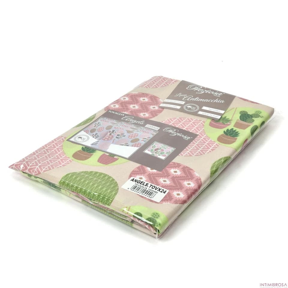Tovaglia Antimacchia e Idrorepellente Preziosa Angels Cactus – 24 Posti 140x450 cm – Design Colorato - 2