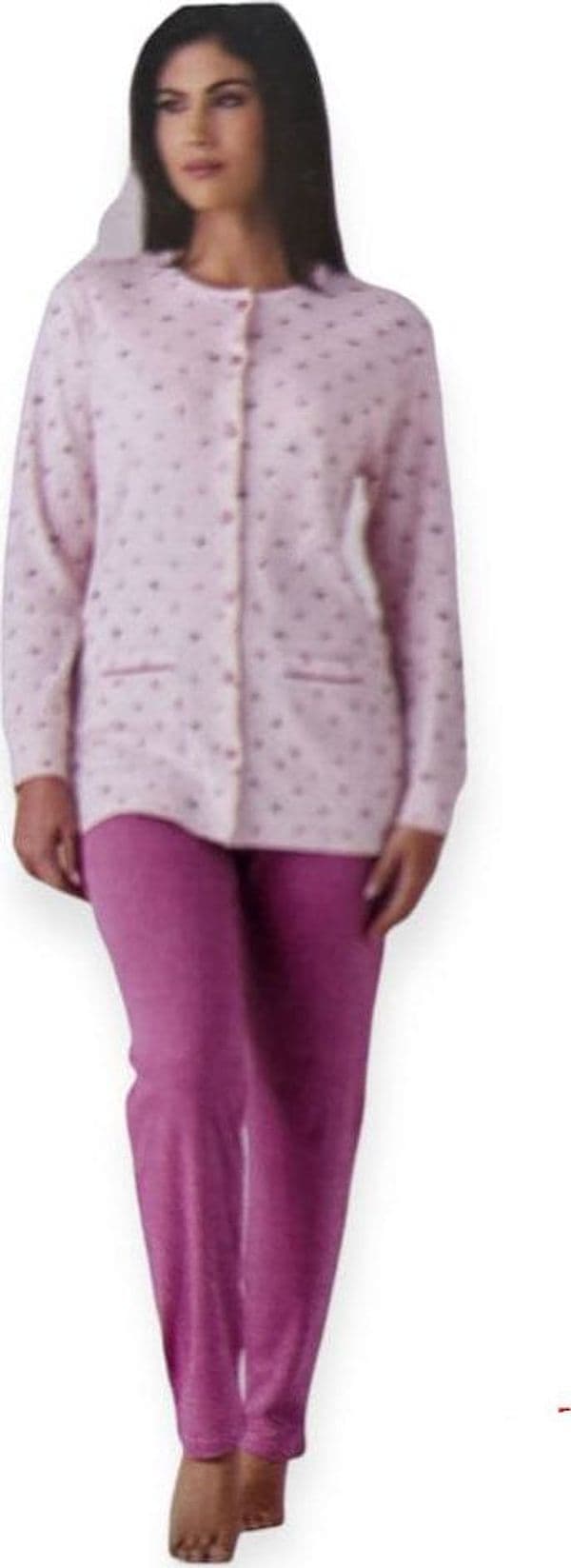 Pigiama Donna Caldo Cotone Karelpiù K7012PLDAX – Modello a Fiorellini