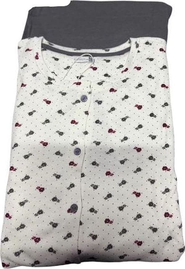 Pigiama Donna Caldo Cotone Karelpiù K7012PLDAX – Modello a Fiorellini - 2