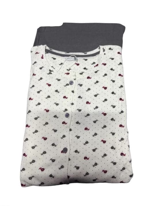 Pigiama Donna Caldo Cotone Karelpiù K7012PLDAX – Modello a Fiorellini - 2