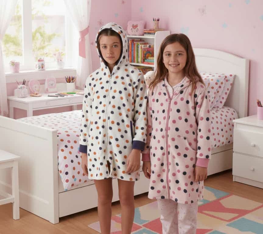 Vestaglia Bimba Karelpiù Coral KF7263VLG – Modello a Pois
