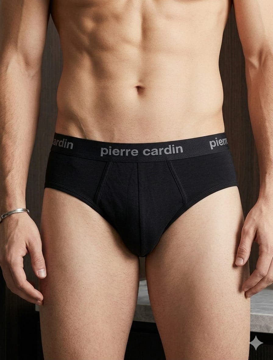 3 Slip Uomo Pierre Cardin PCU102 in Cotone Elasticizzato con Logo - 2
