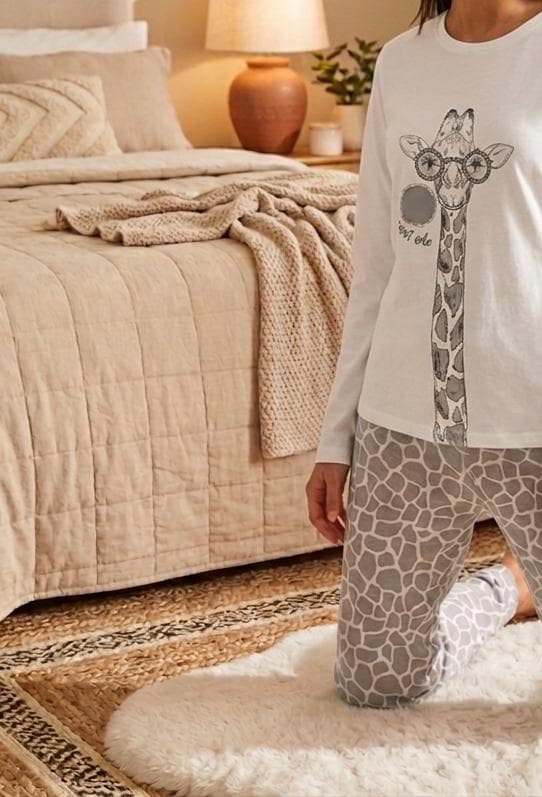 Pigiama Donna Luna Lounge Piazzolla in Cotone Jersey con Maglia Manica Lunga e Pantalone - 2