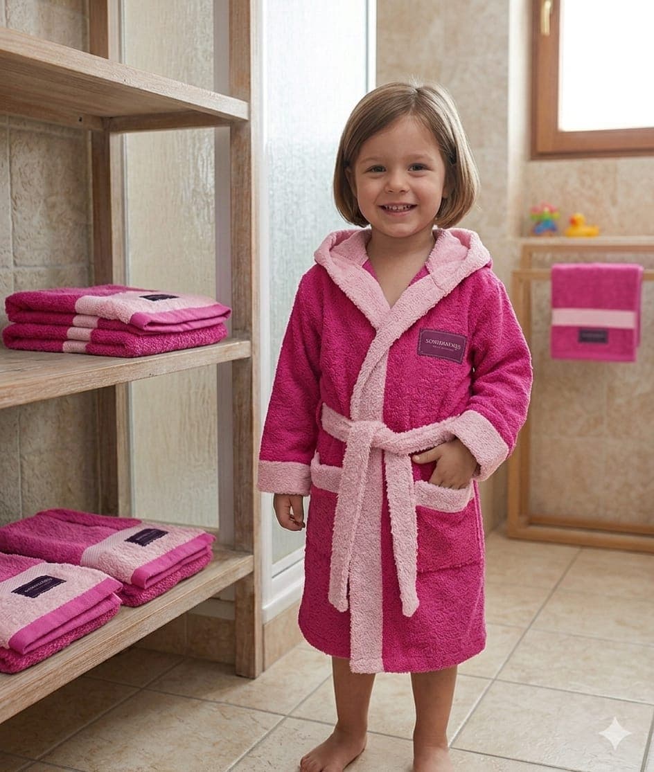 Accappatoio Bimbo/a Ragazzo/a Sommaruga in Spugna di Cotone 460 GSM Morbido e Assorbente - 3
