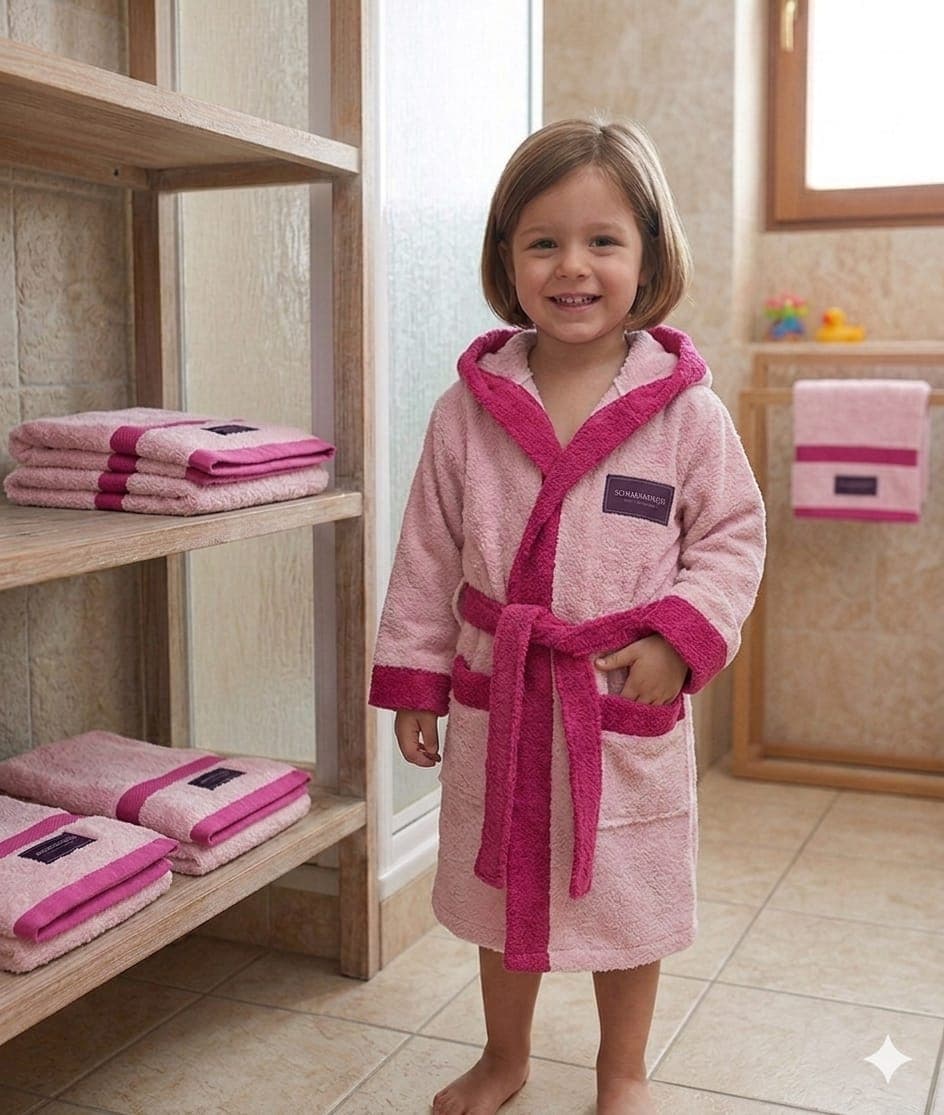 Accappatoio Bimbo/a Ragazzo/a Sommaruga in Spugna di Cotone 460 GSM Morbido e Assorbente - 10