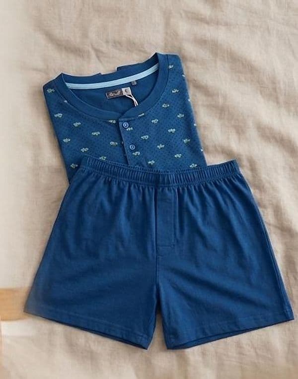 Pigiama Uomo Vanuè 3 Pezzi in Cotone Louis con T-shirt, Pantalone e Pantaloncino - 6