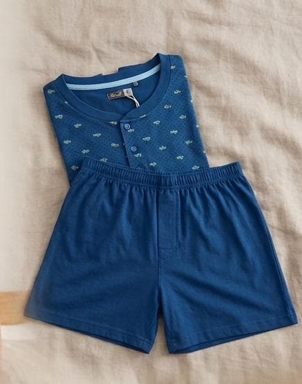 Pigiama Uomo Vanuè 3 Pezzi in Cotone Louis con T-shirt, Pantalone e Pantaloncino - 6