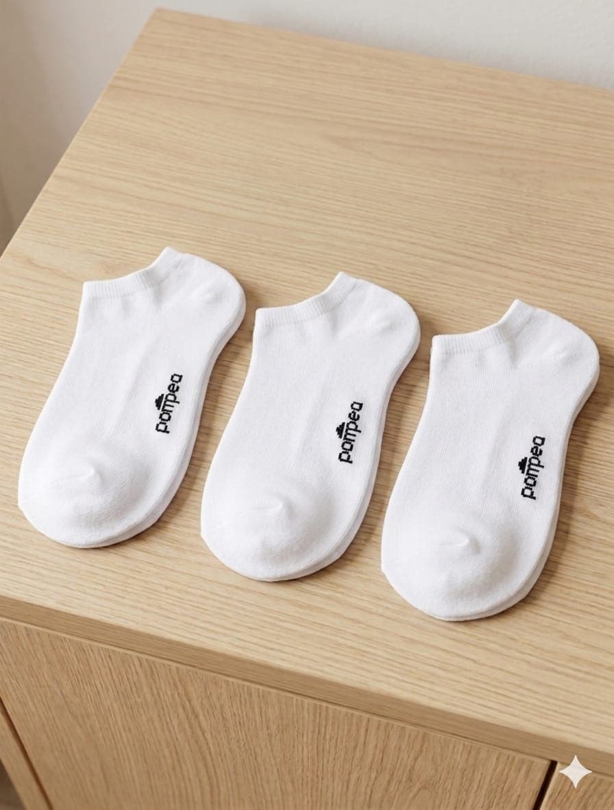 3 Paia Calzini Fantasmini Unisex Pompea in Cotone - 1