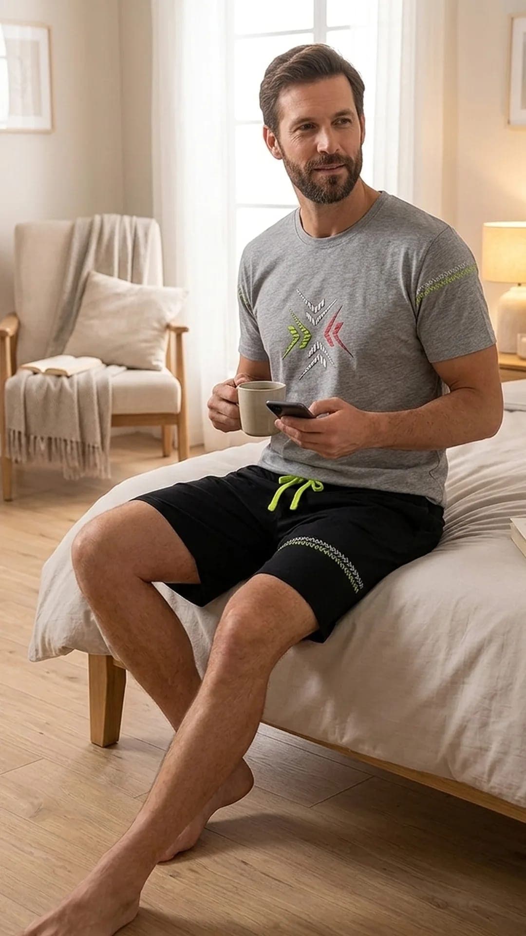 Pigiama Uomo Karel Performance Sport KB0561 T-Shirt e Pantaloncino in Cotone - 2