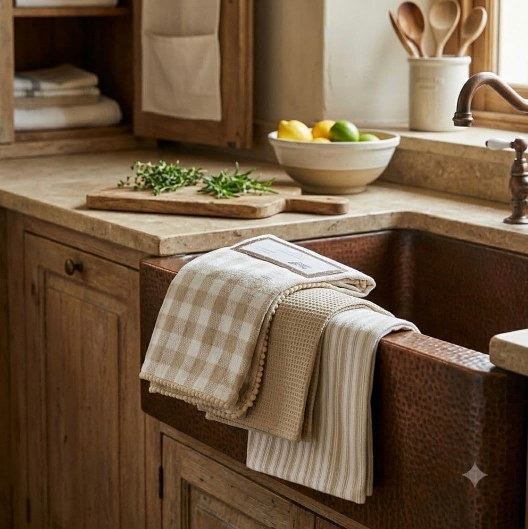 Set Strofinacci Preziosa Home Candida 3 Pezzi in Cotone 50x70 cm - 30