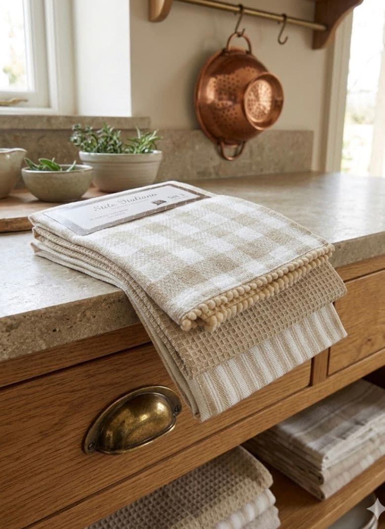 Set Strofinacci Preziosa Home Candida 3 Pezzi in Cotone 50x70 cm - 7
