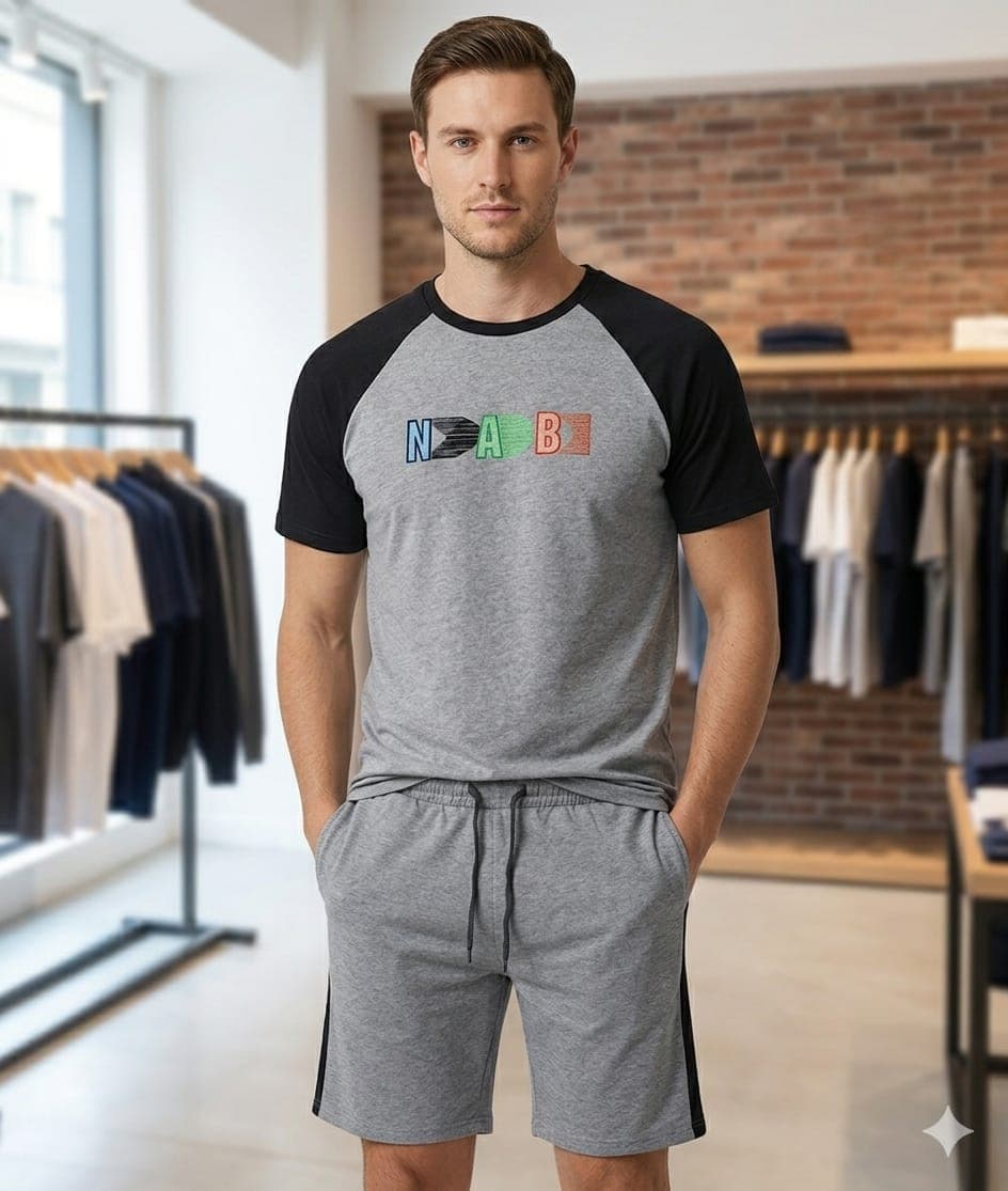 Pigiama Uomo Karel Performance Sport NAB T-Shirt e Pantaloncino in Cotone - 2