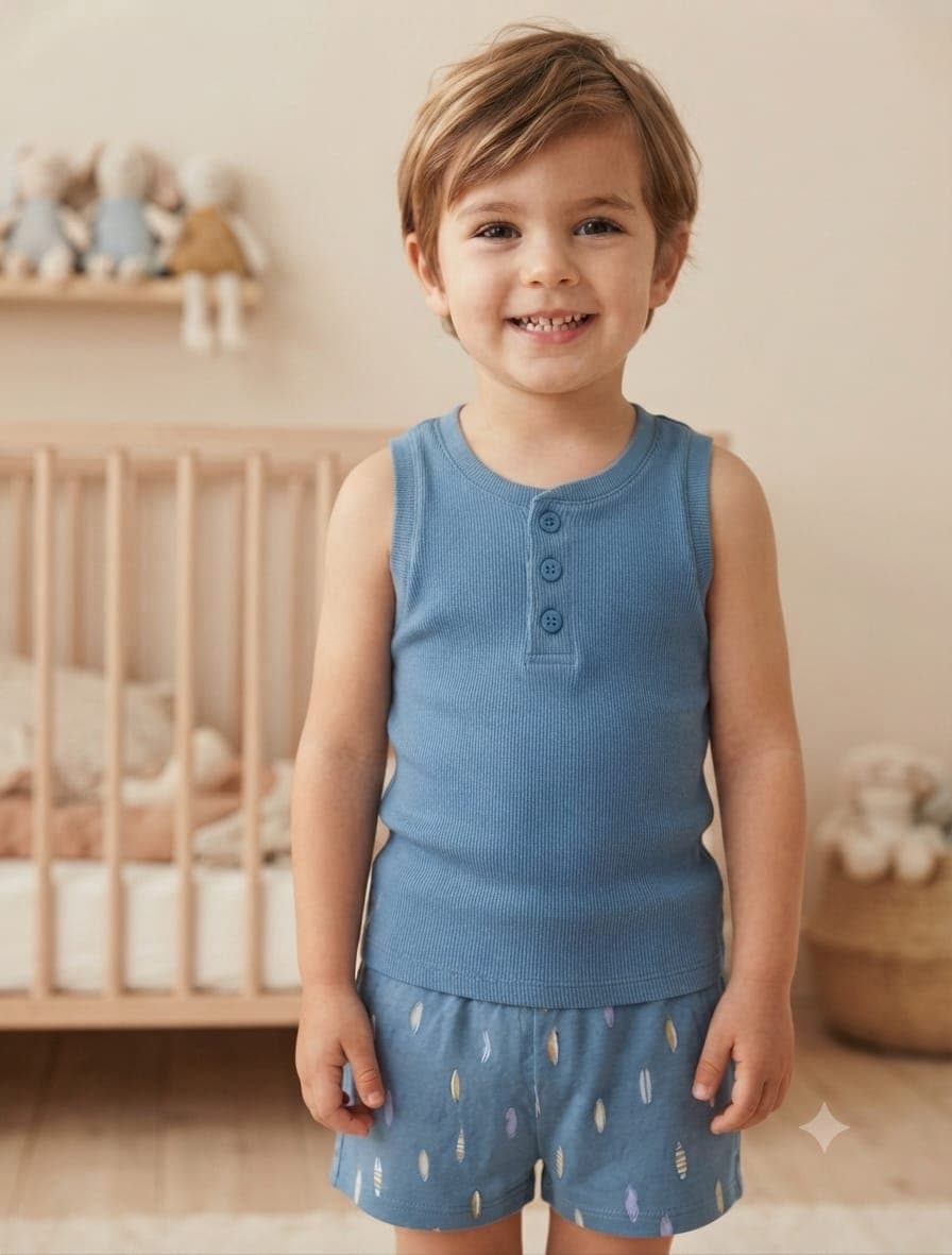 Pigiama Bimbo Milk And Honey Amir Canotta e Pantaloncino PBE326 - 4