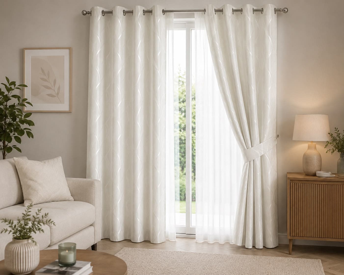 Tenda Nelida 140x280 cm con 8 Anelli Adattabile – Telo Singolo - 3