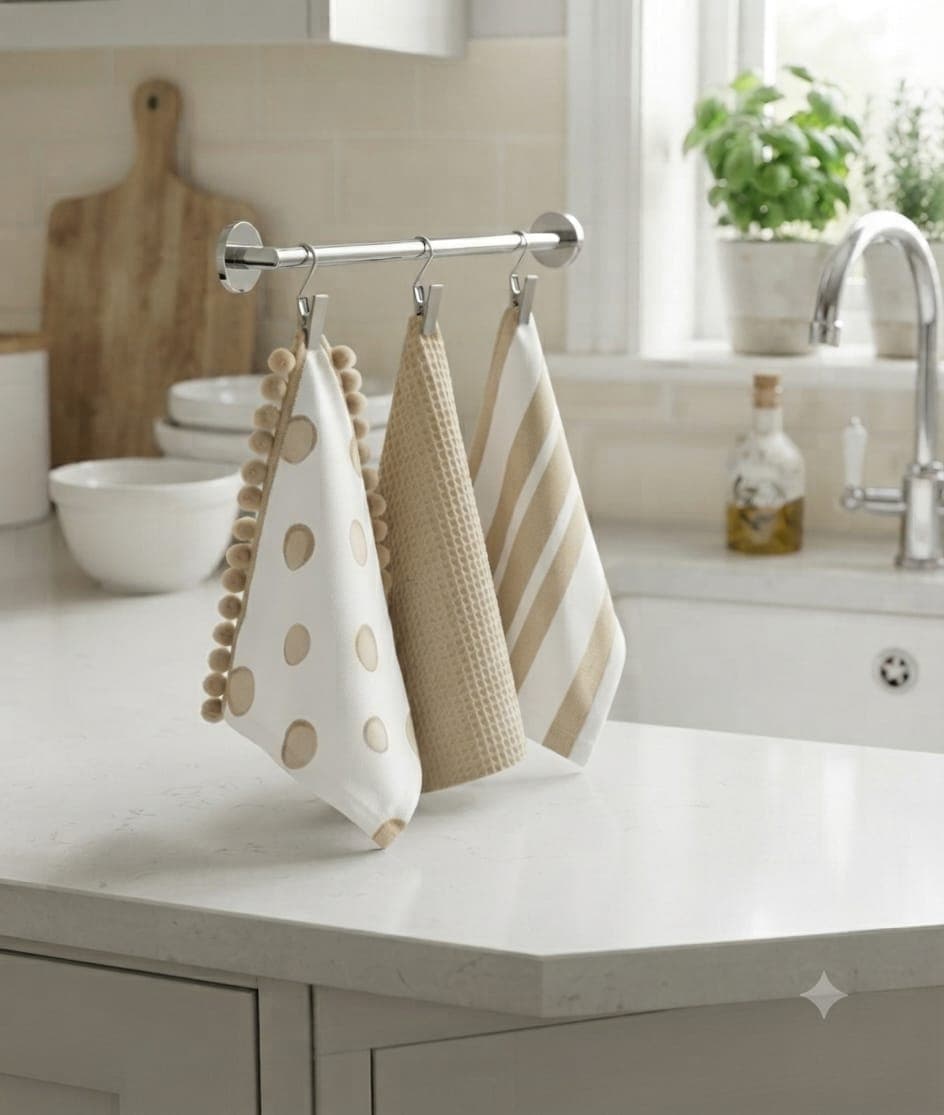 Set Strofinacci Preziosa Candida 3 Pezzi in Cotone 50x70 cm - 2