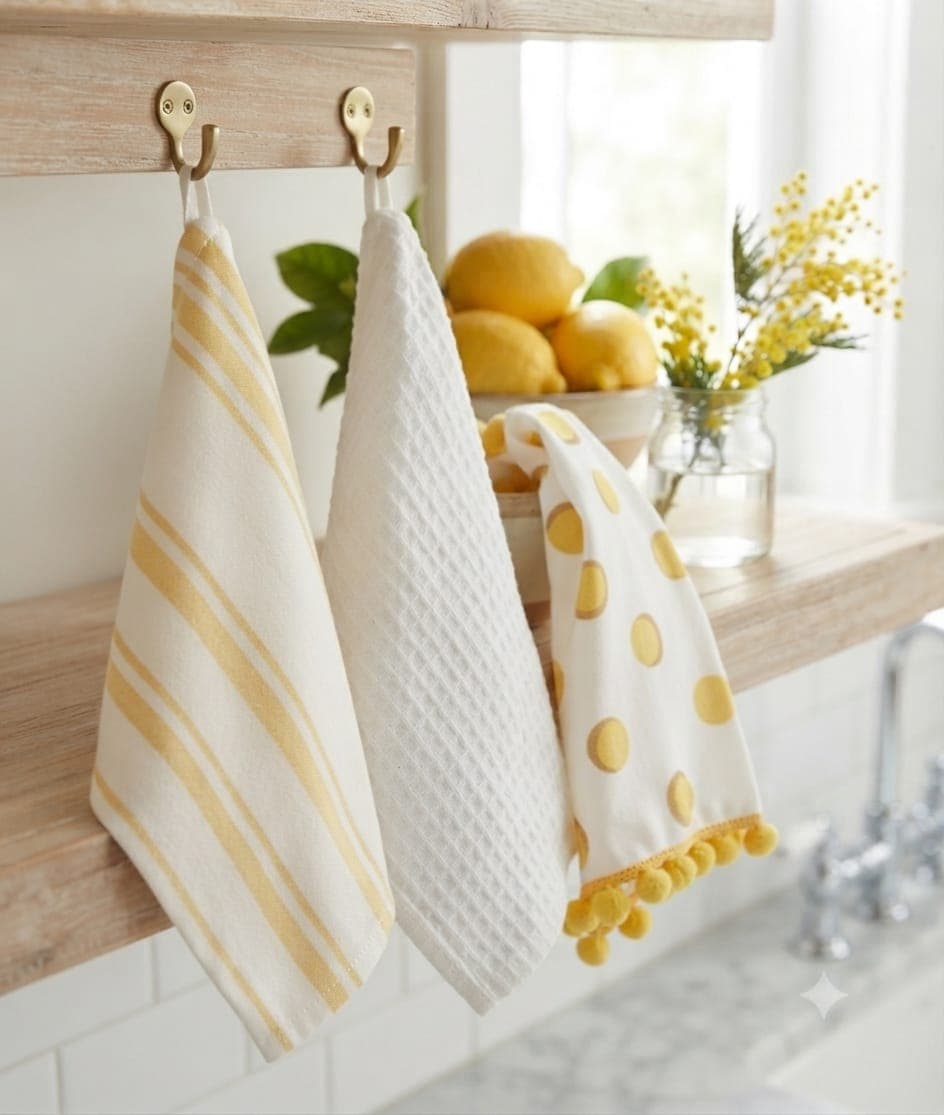Set Strofinacci Preziosa Candida 3 Pezzi in Cotone 50x70 cm - 11