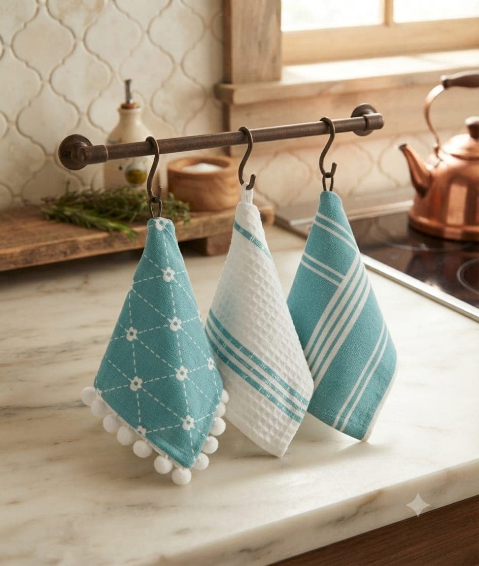 Set Strofinacci Preziosa Candida 3 Pezzi in Cotone 50x70 cm - 13
