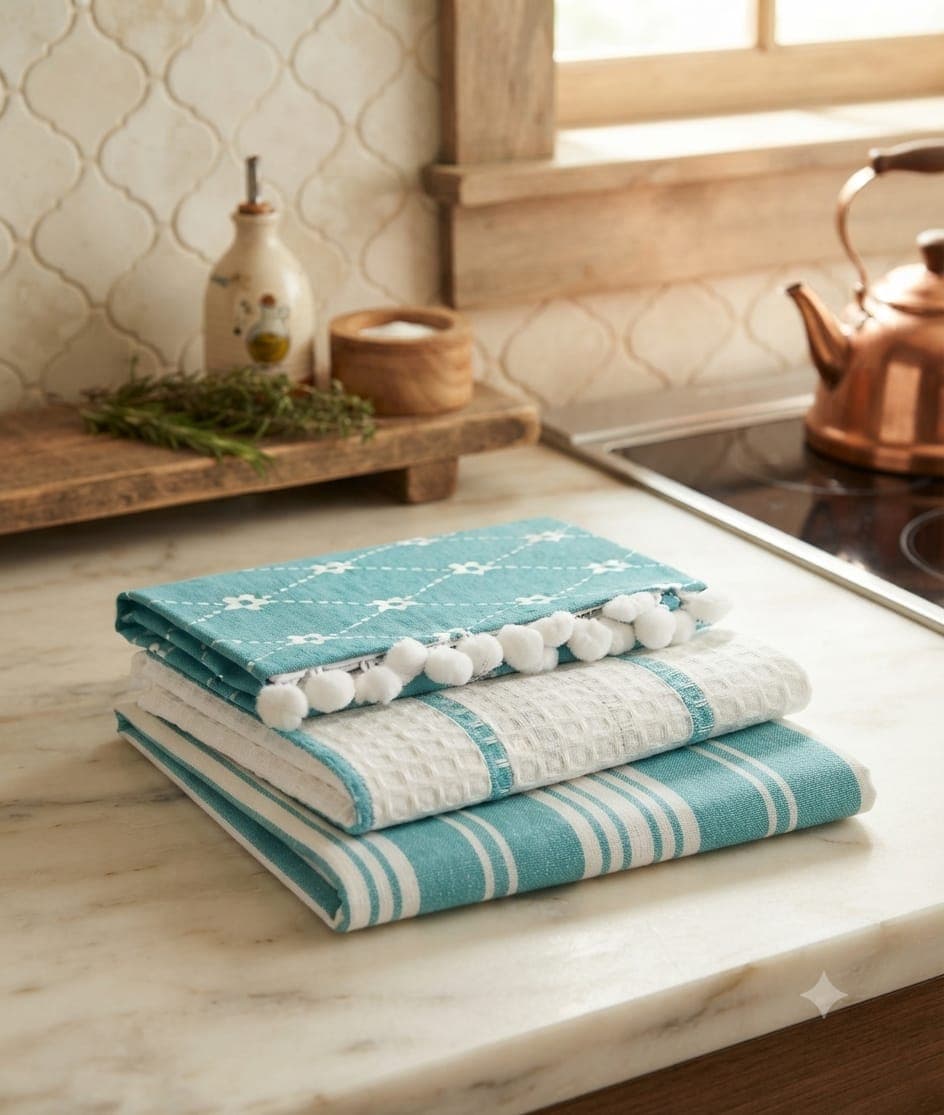 Set Strofinacci Preziosa Candida 3 Pezzi in Cotone 50x70 cm - 15
