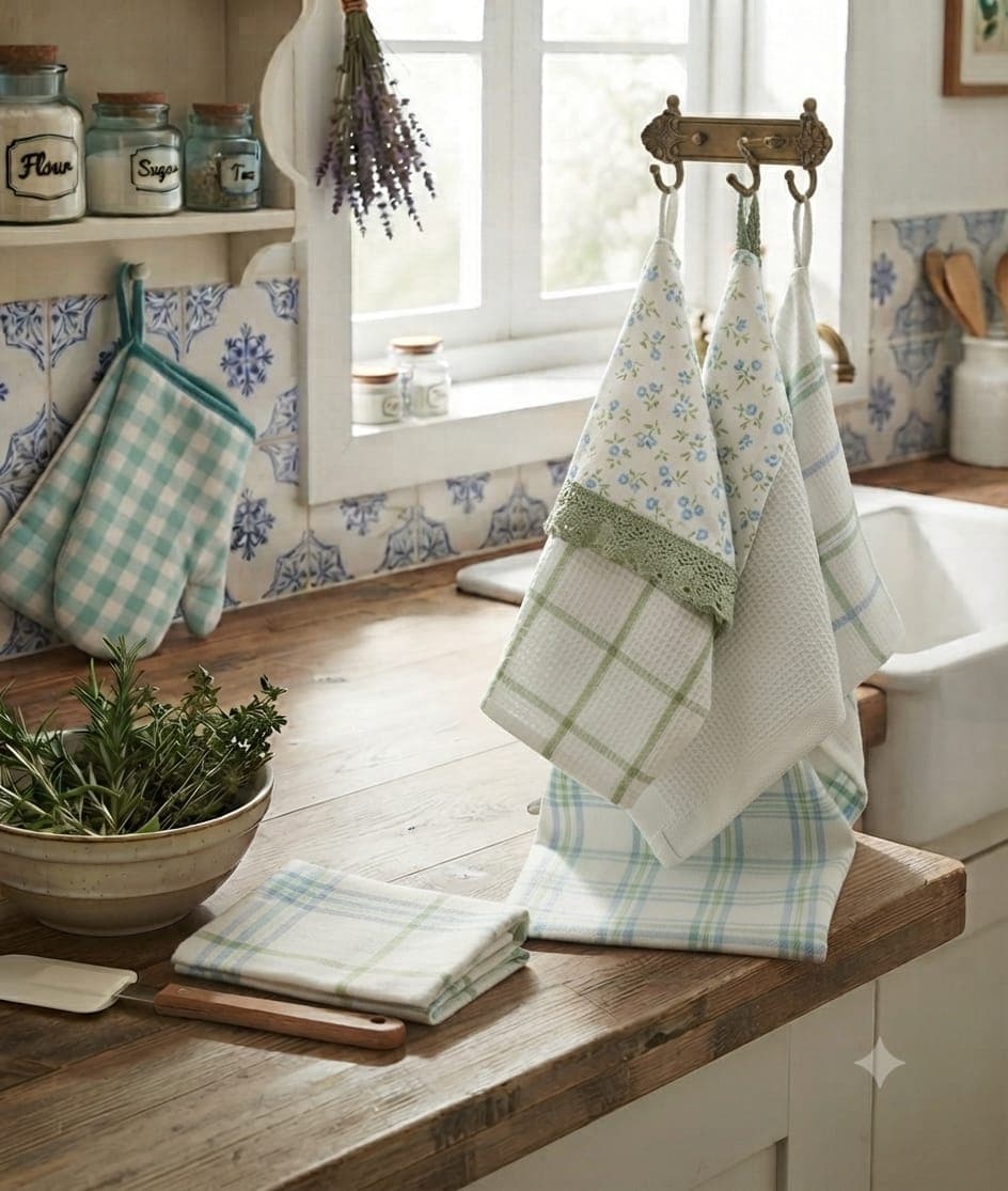 Set Strofinacci Preziosa Candida 3 Pezzi in Cotone 50x70 cm - 18