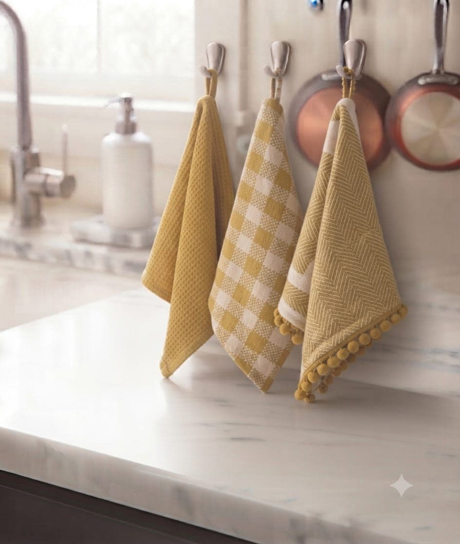 Set Strofinacci Preziosa Candida 3 Pezzi in Cotone 50x70 cm - 24