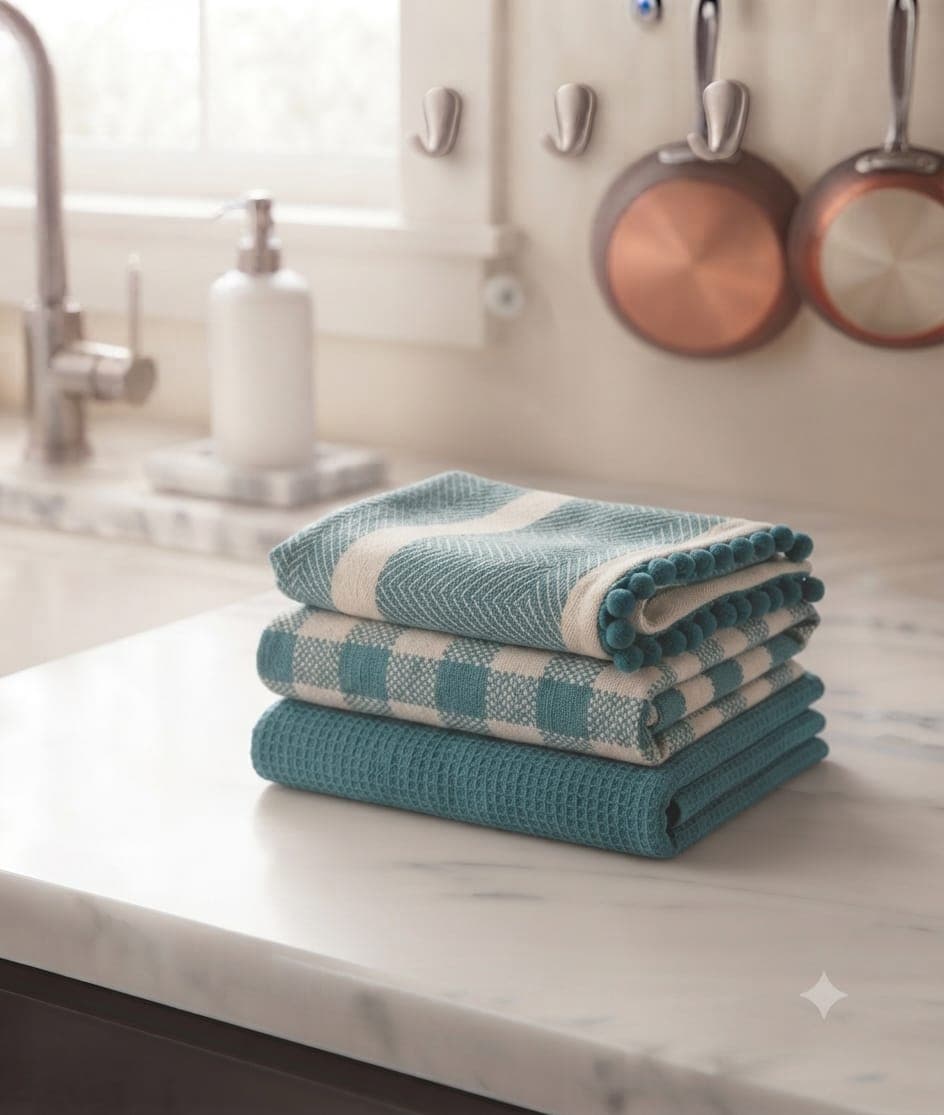 Set Strofinacci Preziosa Candida 3 Pezzi in Cotone 50x70 cm - 25
