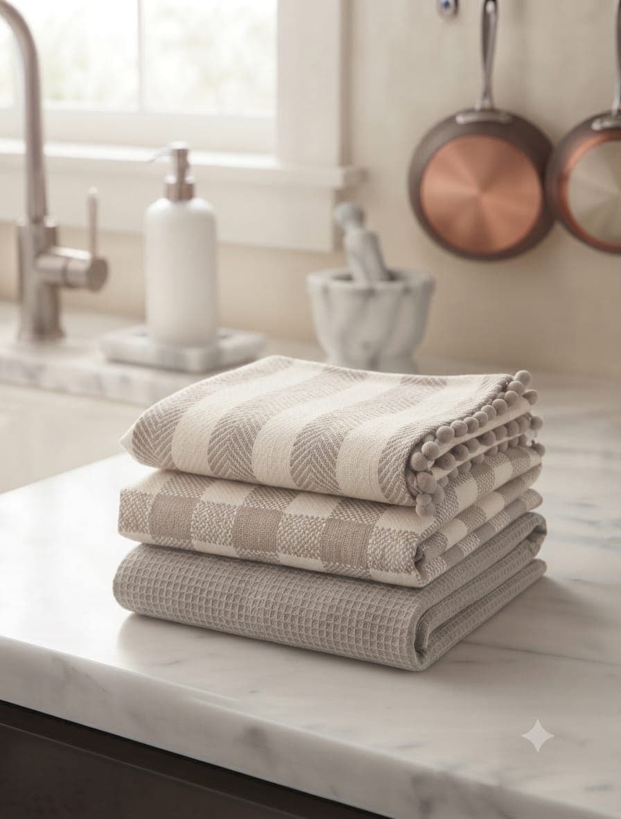 Set Strofinacci Preziosa Candida 3 Pezzi in Cotone 50x70 cm - 28