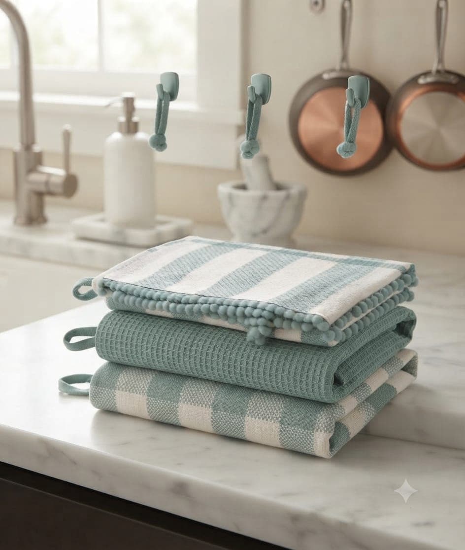 Set Strofinacci Preziosa Candida 3 Pezzi in Cotone 50x70 cm - 30