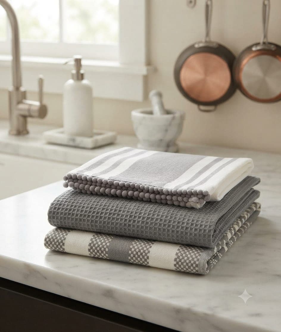 Set Strofinacci Preziosa Candida 3 Pezzi in Cotone 50x70 cm - 31