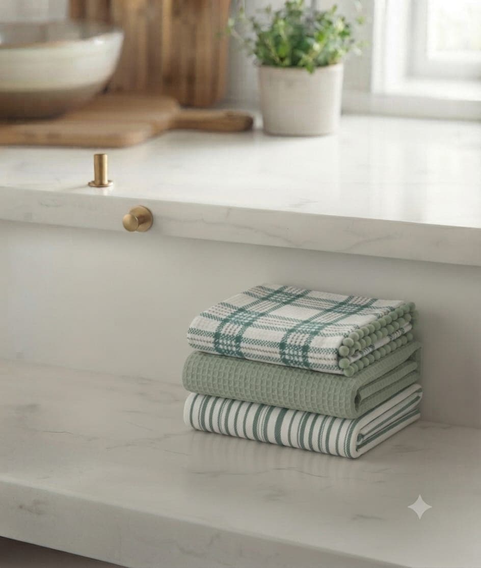 Set Strofinacci Preziosa Candida 3 Pezzi in Cotone 50x70 cm - 32
