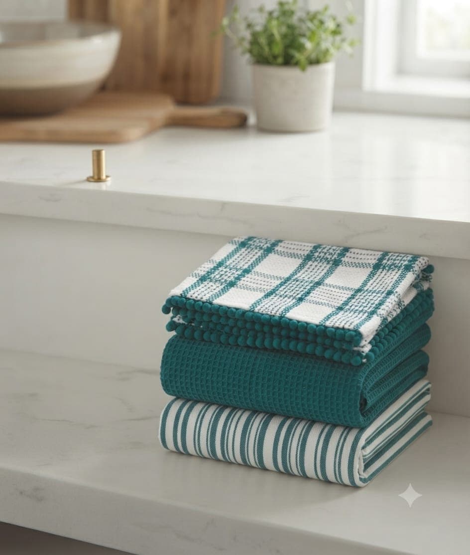 Set Strofinacci Preziosa Candida 3 Pezzi in Cotone 50x70 cm - 34