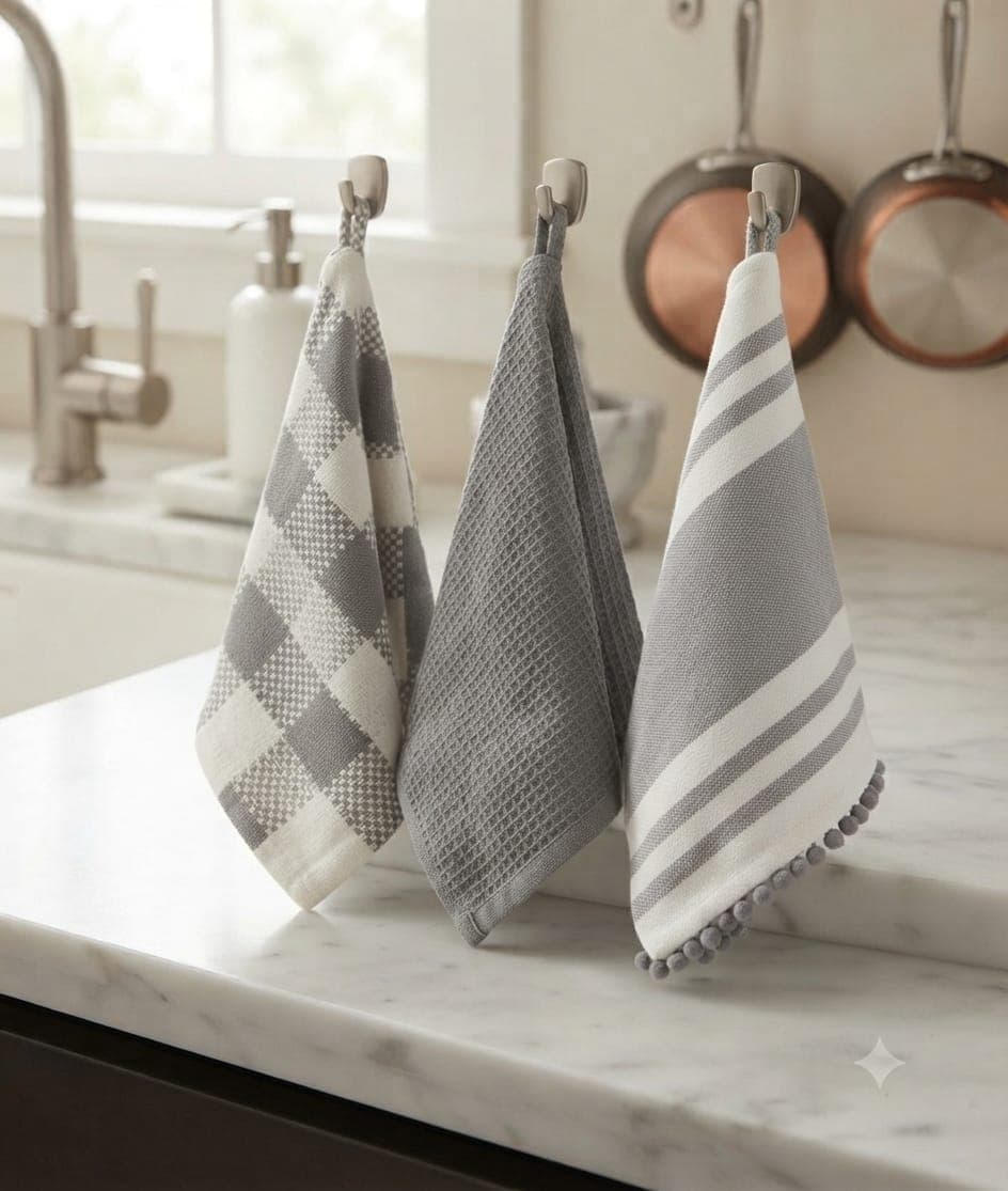 Set Strofinacci Preziosa Candida 3 Pezzi in Cotone 50x70 cm - 7